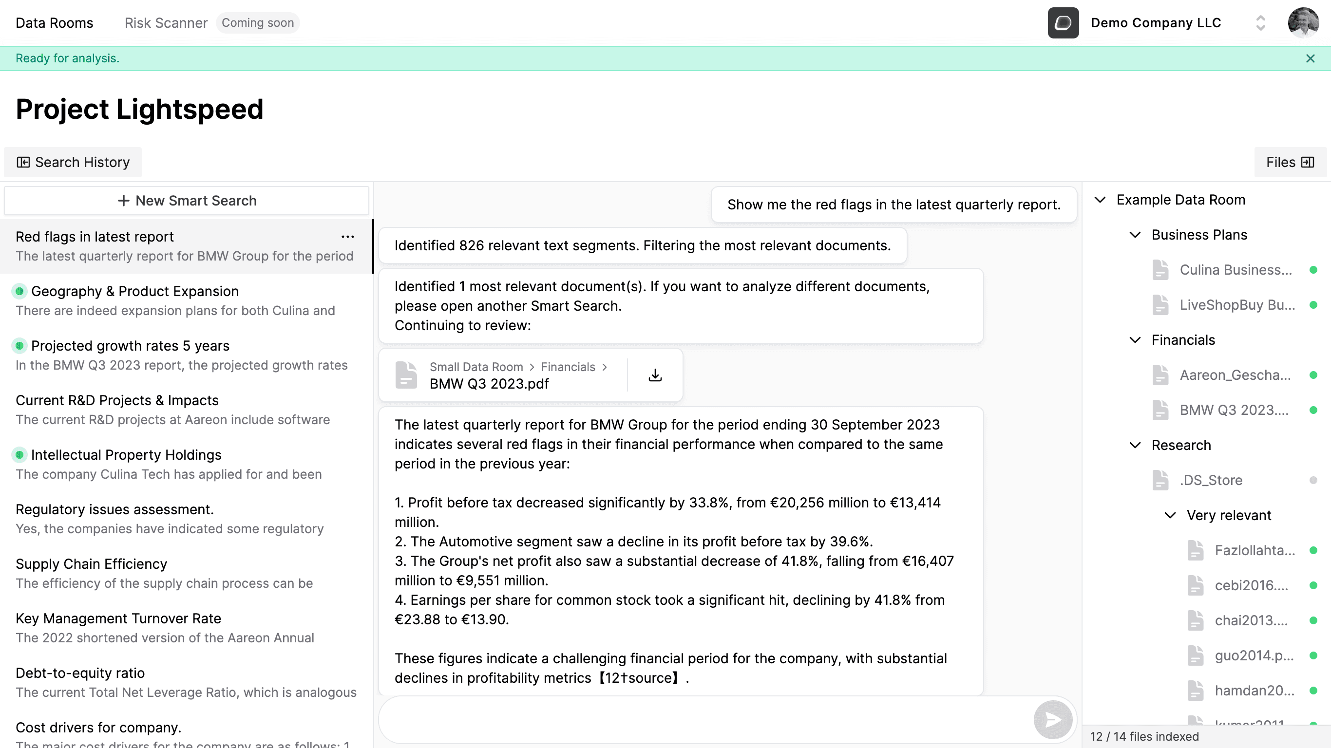 Autodiligence screenshot (wide)